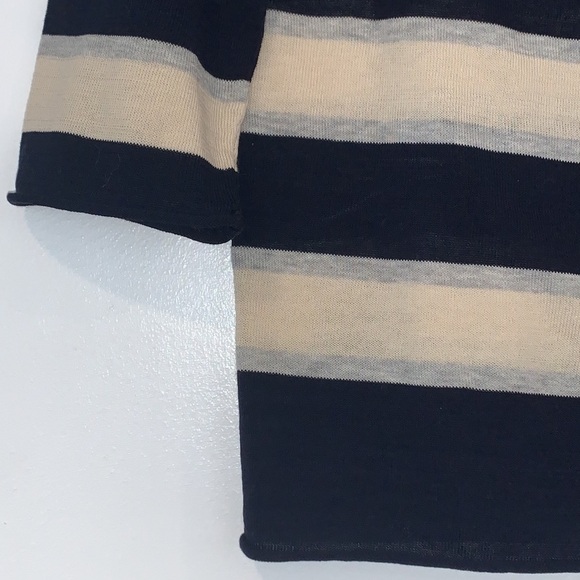 Like New! Demylee New York Striped Boatneck 3/4 Sleeve Top S - Picture 3 of 6